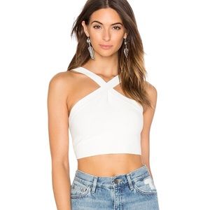 BCBGMaxazria Jayla Crop Top in Gardenia